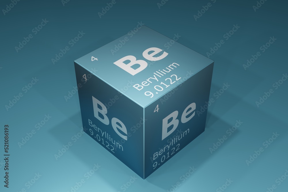 Beryllium, 3D background of symbols of the elements of the periodic table, atomic number, atomic weight, name and symbol. Education, science and technology Beryllium, 3D background of symbols of the elements of the periodic table, atomic number, atomic weight, name and symbol. Education, science and technology