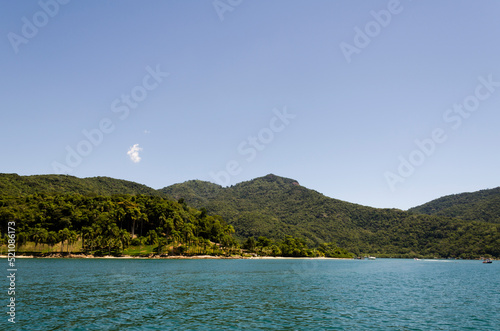 View of sea and mountain at Ilha Grande, Angra dos Reis town, State of Rio de Janeiro, Brazil. Taken with Nikon D5100 18-55 lens, at 18mm, 1/250 f8 ISO 100. photo