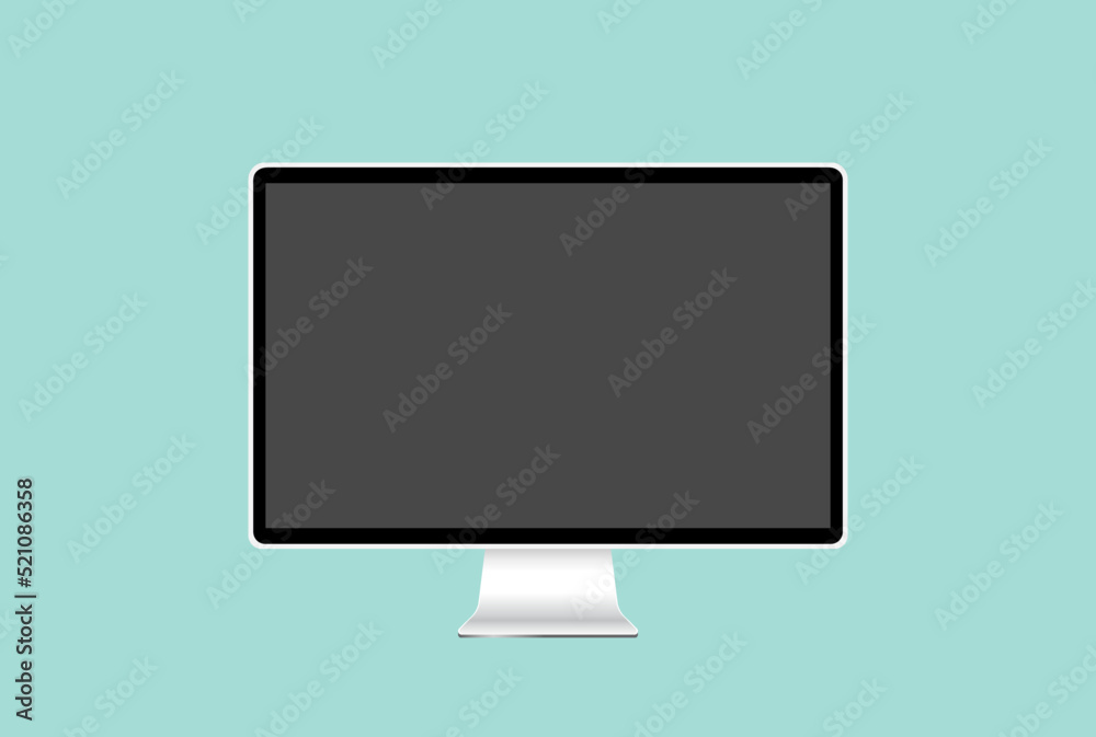 Desktop Monitor Realistic Metallic Screen Isolated Computer Icon Illustration Modern Device Desktop Monitor Realistic Metallic Screen Isolated Computer Icon Illustration Modern Device