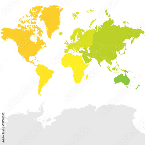 Colorful political map World continents. photo