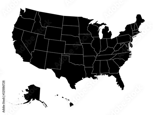 Blank map of United States of America