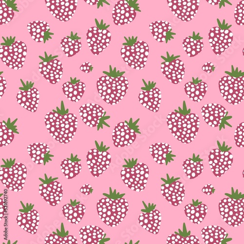 Spring and summer fruit seamless strawberry cartoon pattern for kids clothes print and wrapping and fabrics © Tetiana