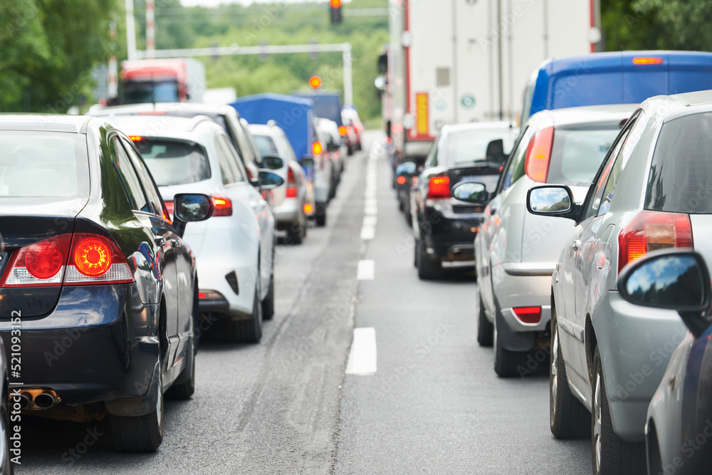 traffic jam or collapse in a city street road traffic jam or collapse in a city street road