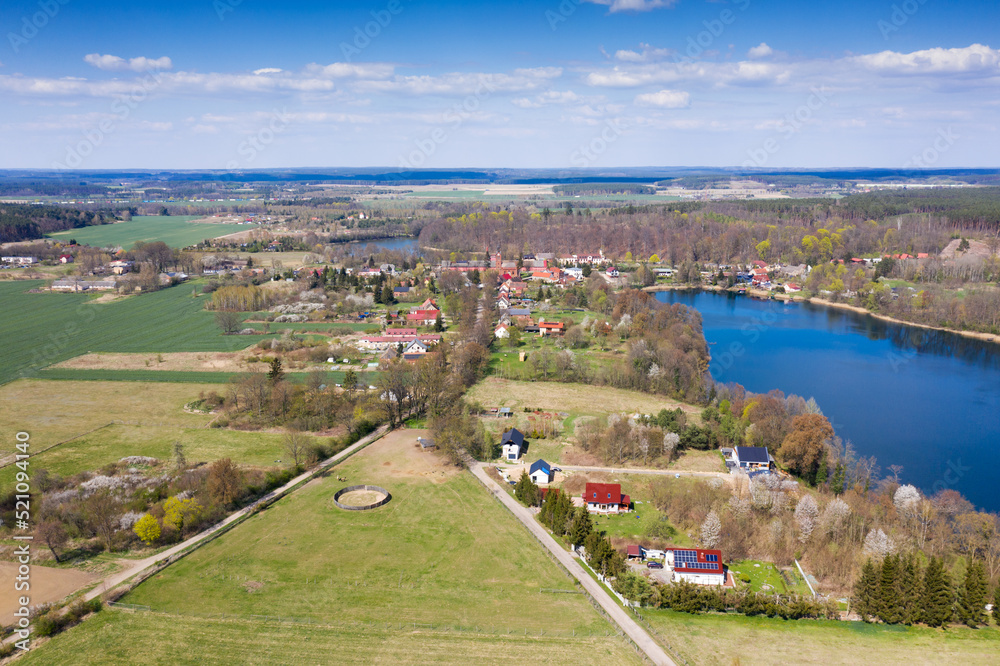 Aerial view of the Lake, Garbicz, Görbitsch, Poland, Europe