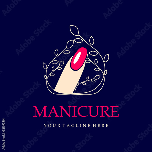 Manicure and nail salon design. nail salon logo vector illustration