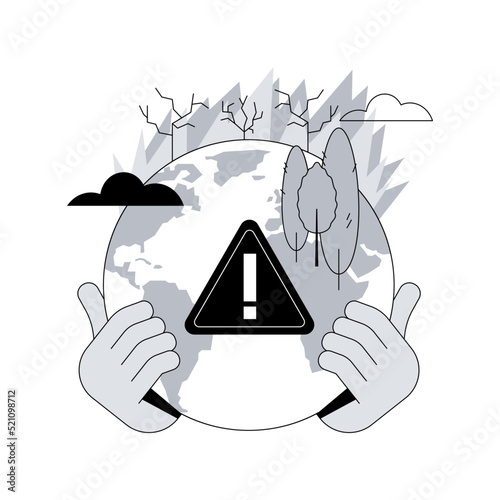 Wildfires abstract concept vector illustration. Forest fires, firefighting, wildfires cause, wild animals loss, global warming consequence, natural disaster, hot temperature abstract metaphor.