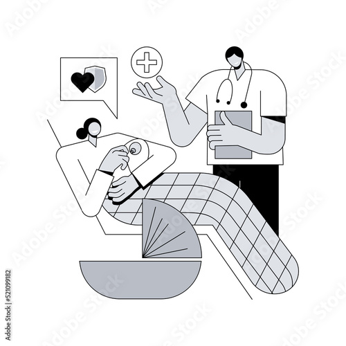 Maternity services abstract concept vector illustration. Maternity care service, perinatal healthcare, pregnancy and birth qualified support, childbirth and postpartum period abstract metaphor.