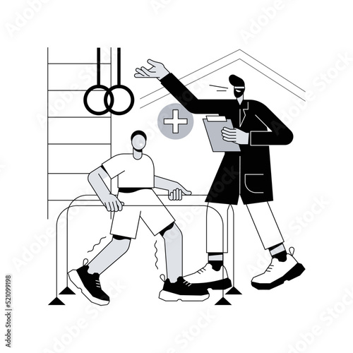 Childrens rehabilitation center abstract concept vector illustration. Kids rehabilitation center, children healthcare service, coordination, pediatric and educational support abstract metaphor.