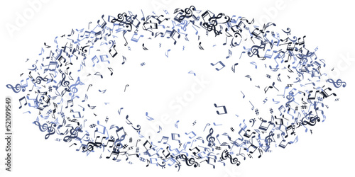 Musical note icons vector backdrop. Audio