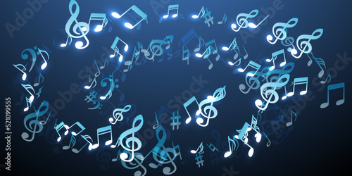 Musical note icons vector illustration. Symphony