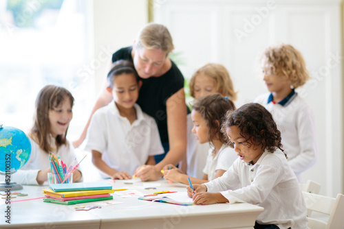 Kids back to school. Group of children.