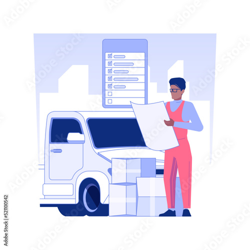 Making inventory isolated concept vector illustration. Full service movers making inventory, real estate business, couriers delivery services, packages transportation management vector concept.