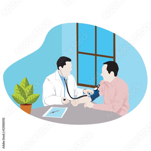 Friendly doctor examines his patient