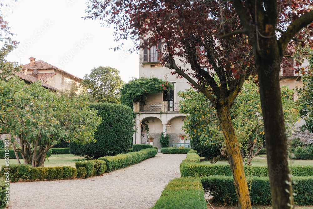 Travel in Italy. Back view of beautiful view of Castle Italy. Travel in Italy. Back view of beautiful view of Castle Italy.