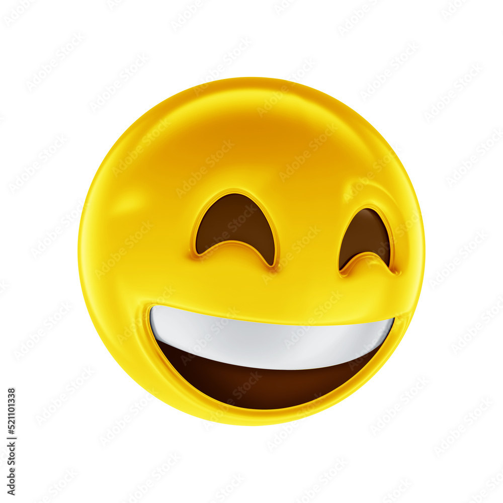 Smiling 3D emoji showing upper teeth Smiling 3D emoji showing upper teeth