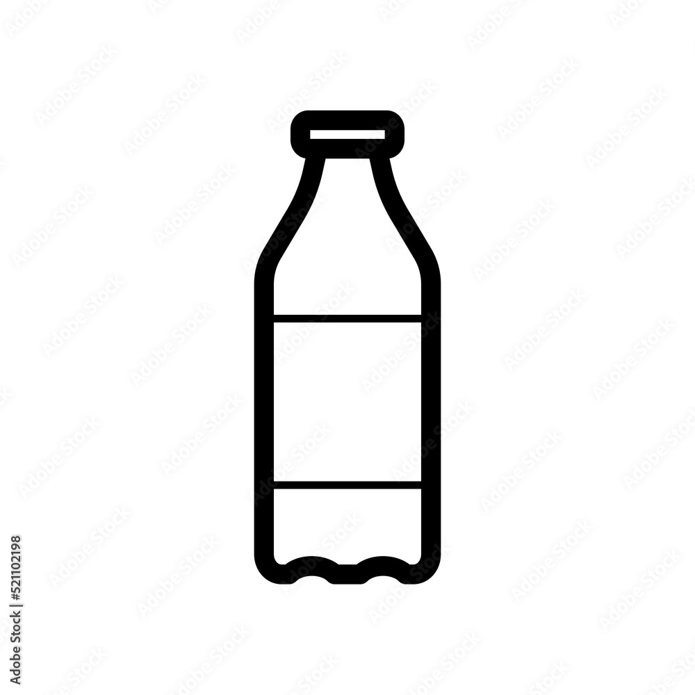 Plastic bottle vector art with labe. Milk bottle illustration vector with label. Dairy vector icon in white solid flat design icon isolated on white background. Plastic bottle vector art with labe. Milk bottle illustration vector with label. Dairy vector icon in white solid flat design icon isolated on white background.