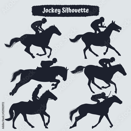 Collection of Jockey silhouettes vector