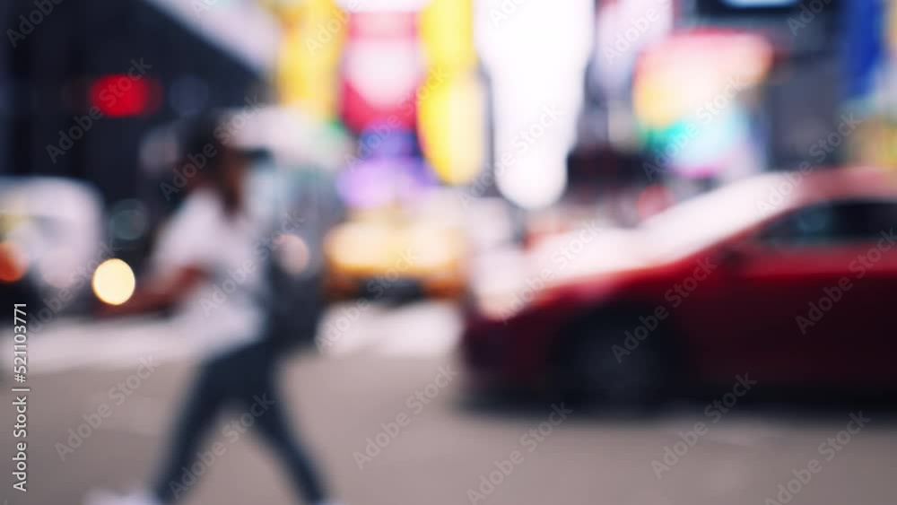 Pedestrians Crossing Street In New York City Pedestrians Crossing Street In New York City