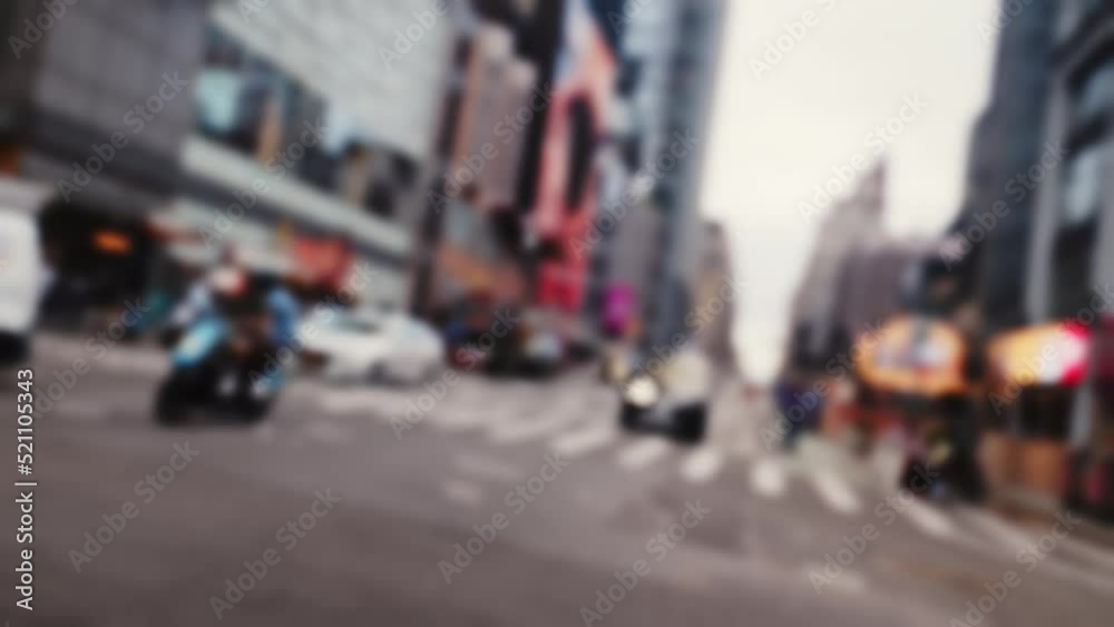 Intersection with Crosswalk and Traffic on Road of New York Defocused Cityscape Intersection with Crosswalk and Traffic on Road of New York Defocused Cityscape