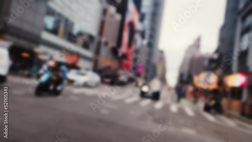 Wallpaper Mural Intersection with Crosswalk and Traffic on Road of New York Defocused Cityscape Torontodigital.ca