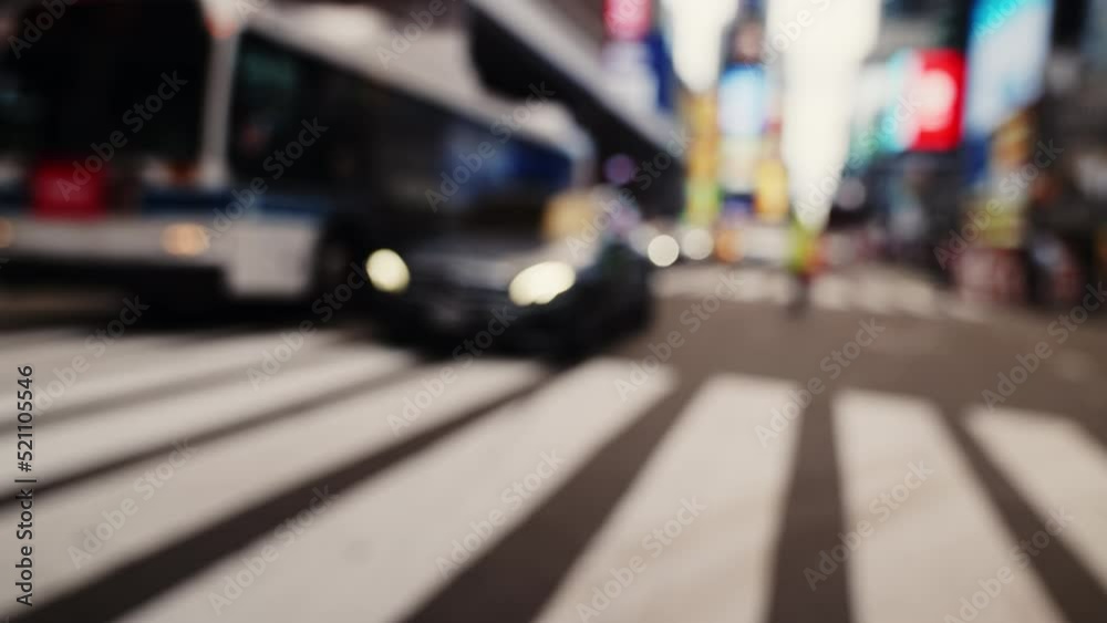 Zebra Crossing and Traffic on the Road of New York. Defocused Cityscape Zebra Crossing and Traffic on the Road of New York. Defocused Cityscape