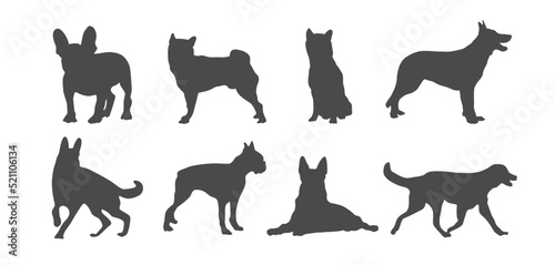 dog silhouette,  isolated on white background, vector design.