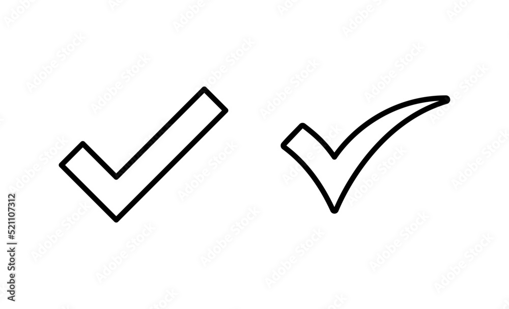 Check mark icon vector. Tick mark sign and symbol Check mark icon vector. Tick mark sign and symbol
