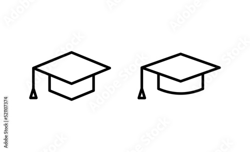 Education icon vector. Graduation cap sign and symbol. Graduate. Students cap
