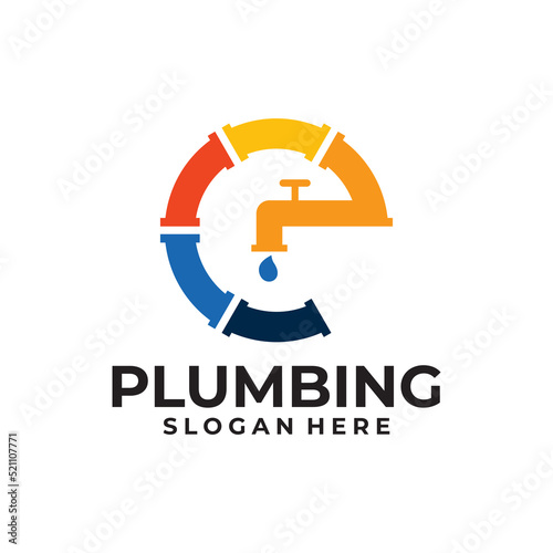 plumbing logo vector design template