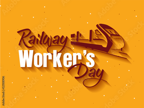 Railway Workers Day. Electric Train. Trendy Flat style for graphic design, logo, Web site, social media, UI, mobile app.