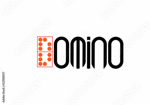letter d domino logo isolated on white background