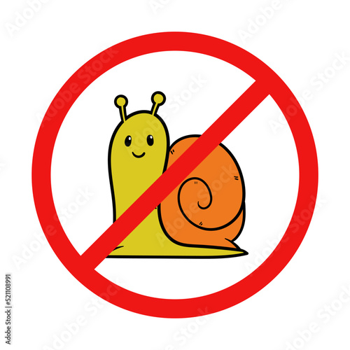 Vector No Snail Sign on White Background