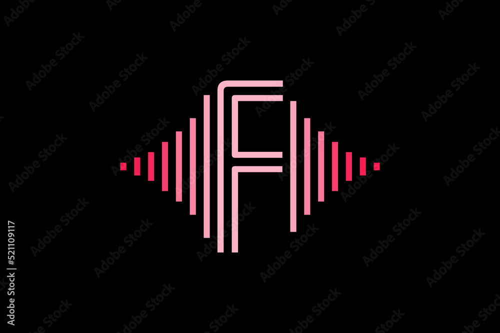 Initial letter with pulse music player element. Very suitable for symbol, logo, company name, brand name, personal name, icon and many more. Initial letter with pulse music player element. Very suitable for symbol, logo, company name, brand name, personal name, icon and many more.