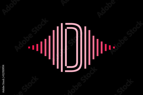 Initial letter with pulse music player element. Very suitable for symbol  logo  company name  brand name  personal name  icon and many more.