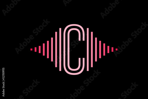 Initial letter with pulse music player element. Very suitable for symbol, logo, company name, brand name, personal name, icon and many more.
