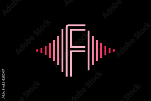 Initial letter with pulse music player element. Very suitable for symbol  logo  company name  brand name  personal name  icon and many more.