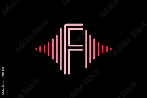 Initial letter with pulse music player element. Very suitable for symbol, logo, company name, brand name, personal name, icon and many more.