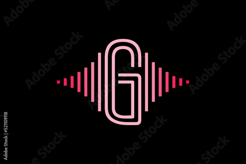 Initial letter with pulse music player element. Very suitable for symbol, logo, company name, brand name, personal name, icon and many more.