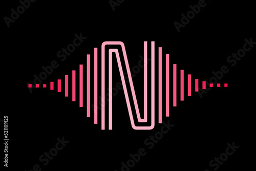 Initial letter with pulse music player element. Very suitable for symbol  logo  company name  brand name  personal name  icon and many more.