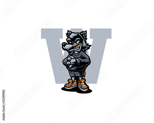 Wolf gang character mascot illustration