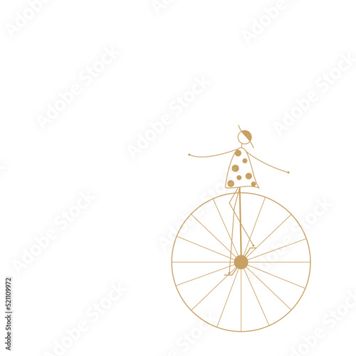 icon　Line Art　Simple Line　アイコン　線画　一輪車に乗って。