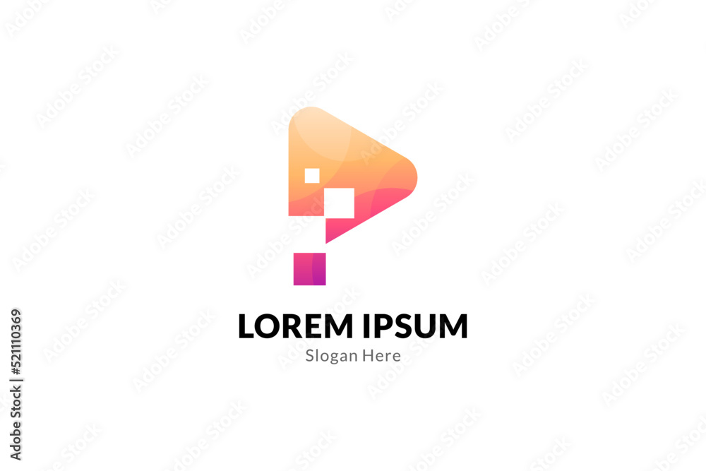 digital media play logo design template digital media play logo design template