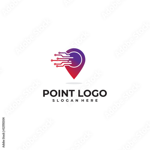 point tech logo vector design template