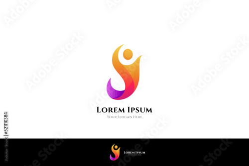 people simple logo design template, good for healthcare, physiotherapy, sport and fitness