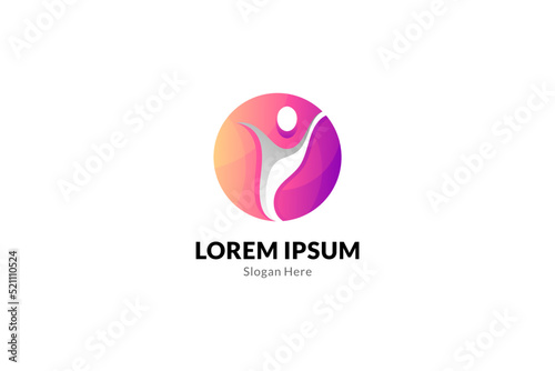 abstract human logo in circle shape with gradient colors