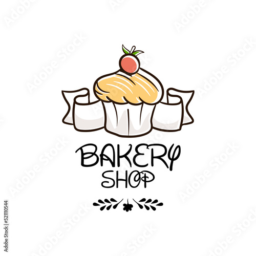 Simple hand drawn bakery logo cliparts