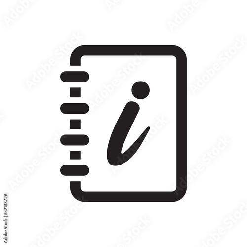 User Guide Book Icon. Info Logo Symbol