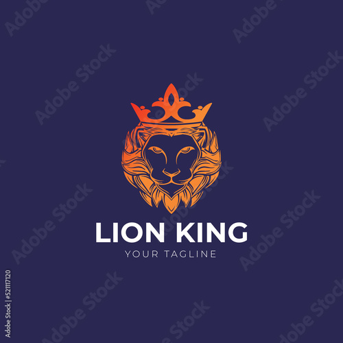 Lion king logo design template