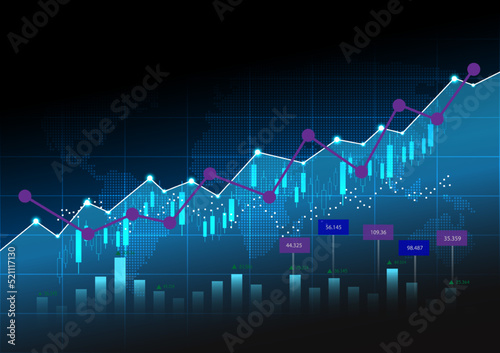 Background image showing statistics, graphs and charts of finance, marketing, investment