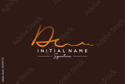 Initial DC signature logo template vector. Hand drawn Calligraphy lettering Vector illustration.